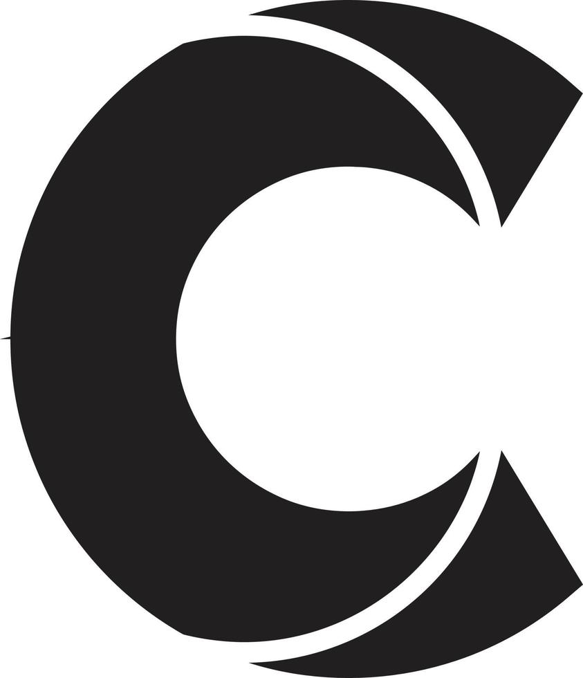 illustration abstraite du logo lettre c dans un style branché et minimal vecteur