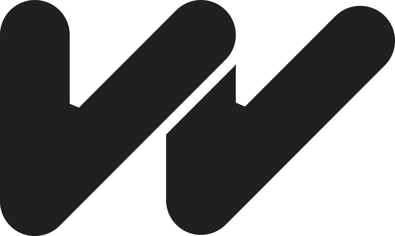illustration abstraite du logo lettre w dans un style branché et minimal vecteur