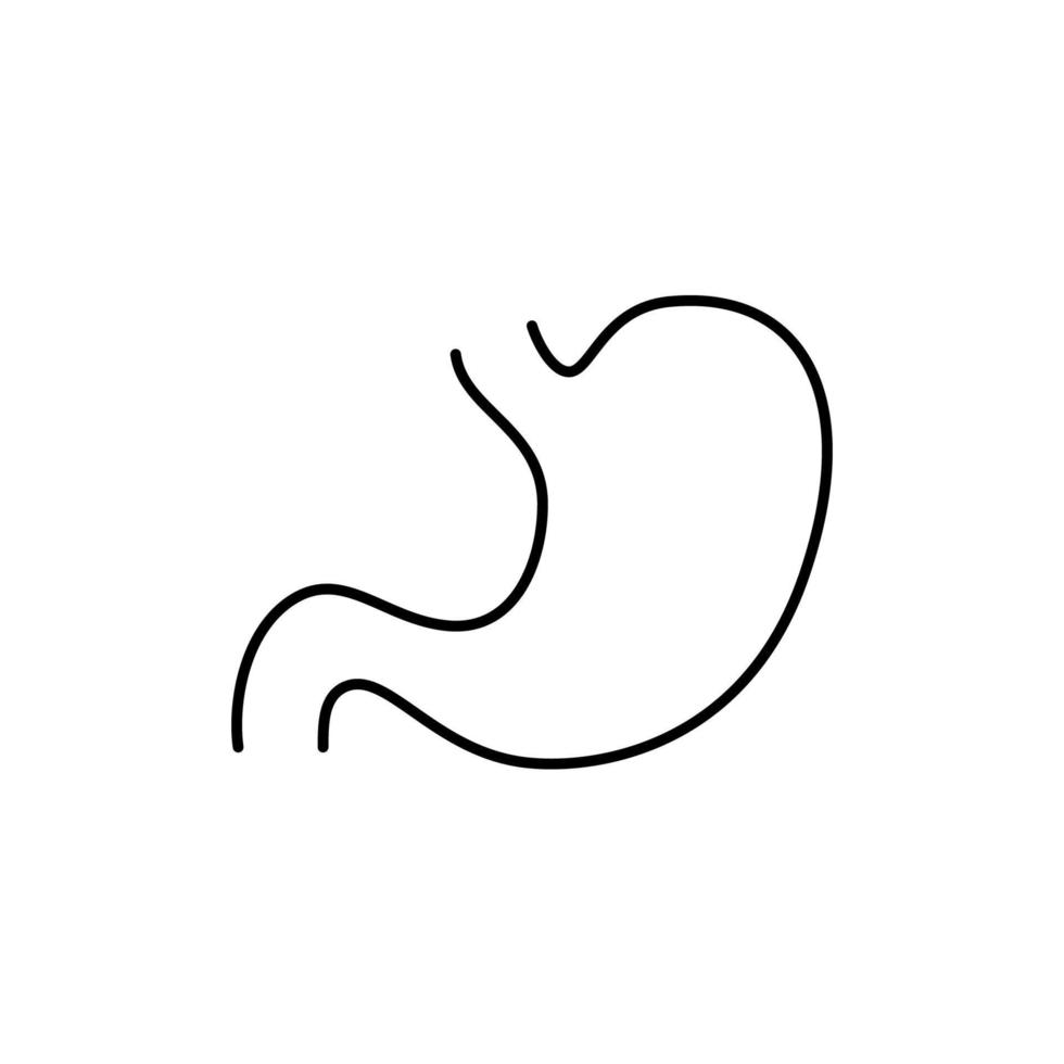 contour de la silhouette de conception de l'estomac. création de logos. estomac minimaliste dessiné à la main vecteur