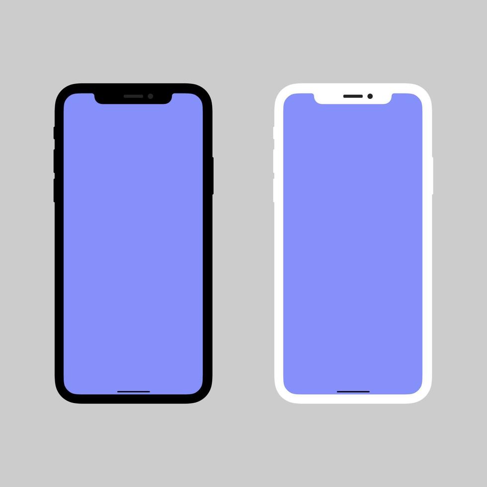 illustration vectorielle de smartphones isolés réalistes. maquette de téléphone portable avec écran blanc isolé sur un fond de couleur vecteur