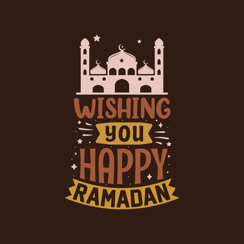 vous souhaitant un joyeux ramadan - carte de voeux pour le mois sacré du ramadan. vecteur