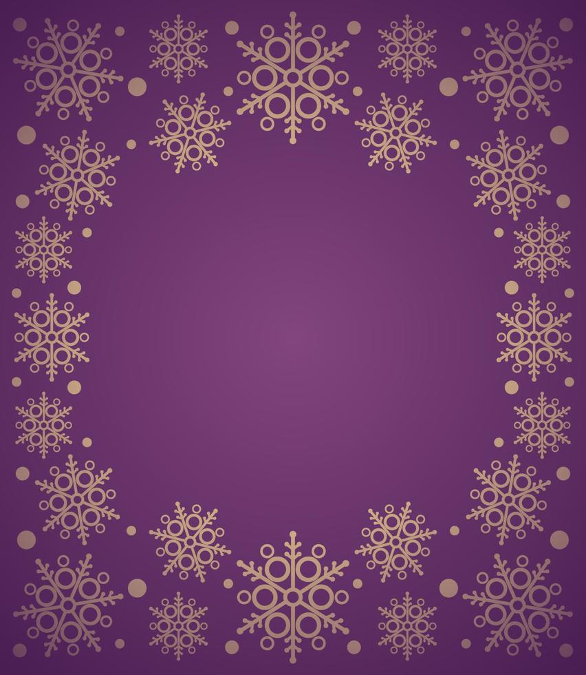 carte de fond de nouvel an avec flocon de neige, violet vecteur