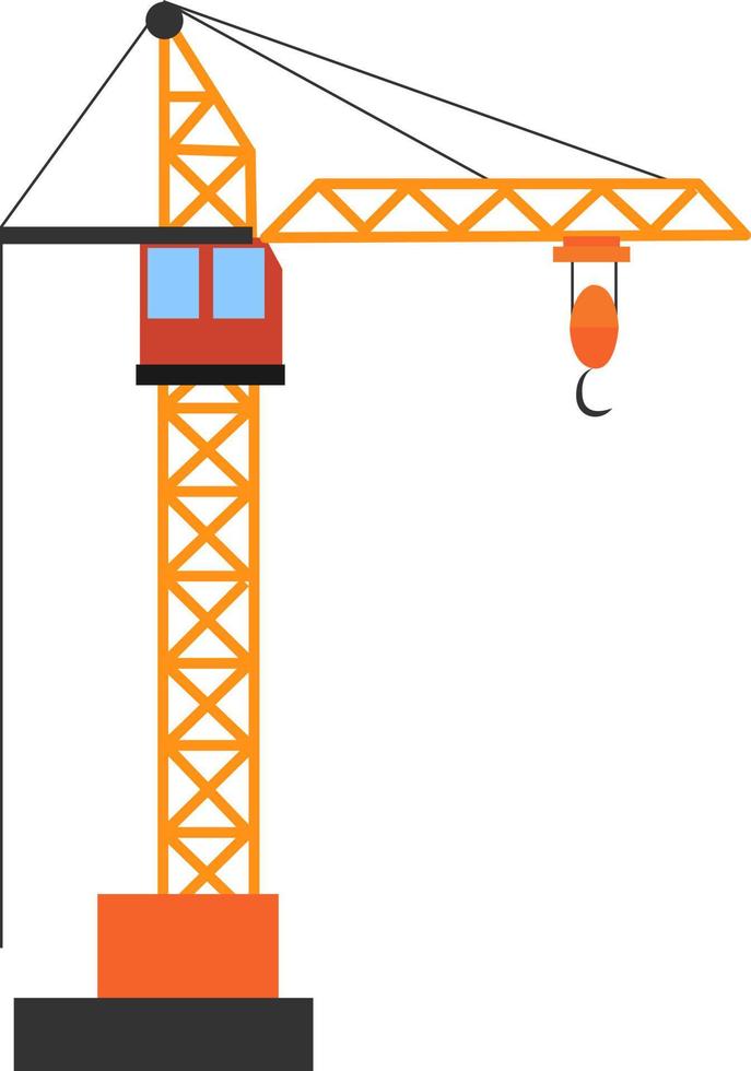 grue de construction, illustration, vecteur sur fond blanc.