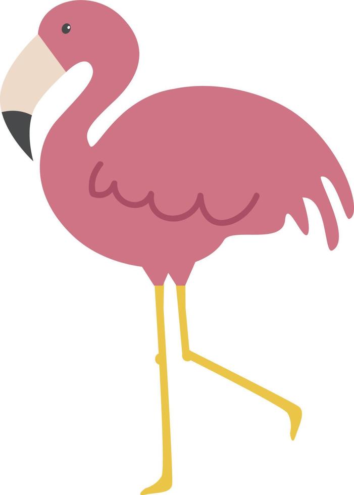 Flamingo debout, illustration, vecteur sur fond blanc.