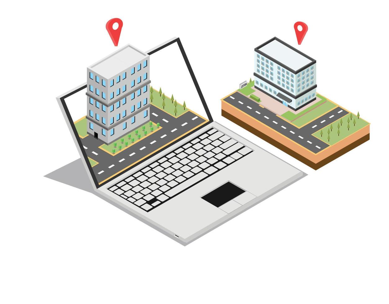 concept isométrique de marketing à domicile, illustration vectorielle adaptée aux diagrammes, infographies et autres actifs graphiques vecteur