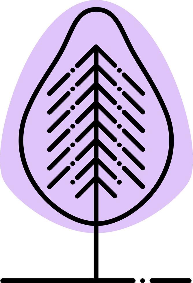 arbre de couleur violette minimale, illustration, vecteur sur fond blanc.