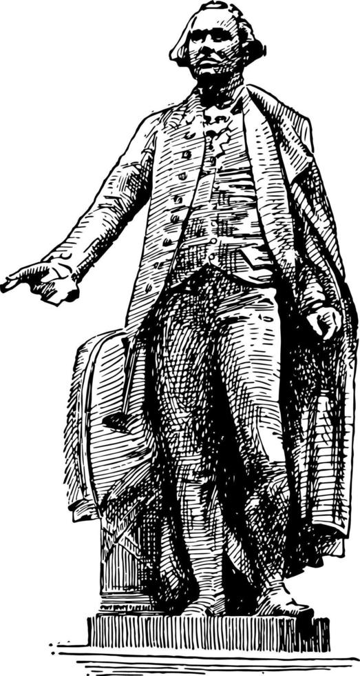 statue de george washington, illustration vintage vecteur