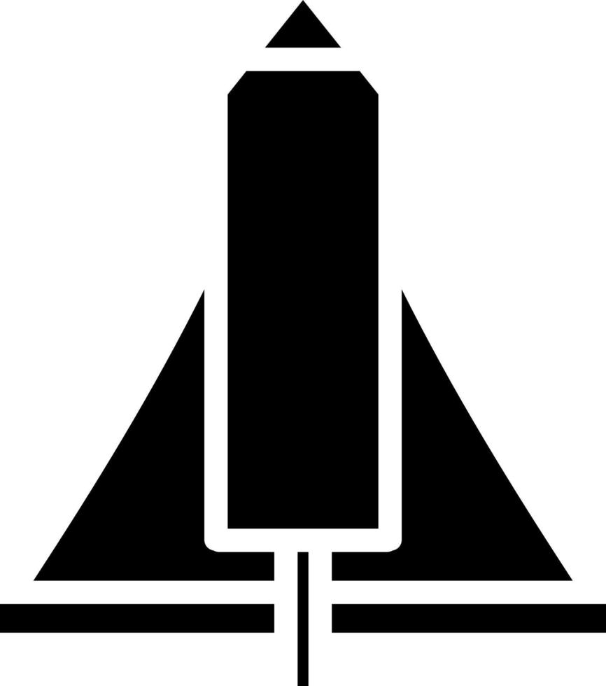 fusée noire, illustration, vecteur sur fond blanc.