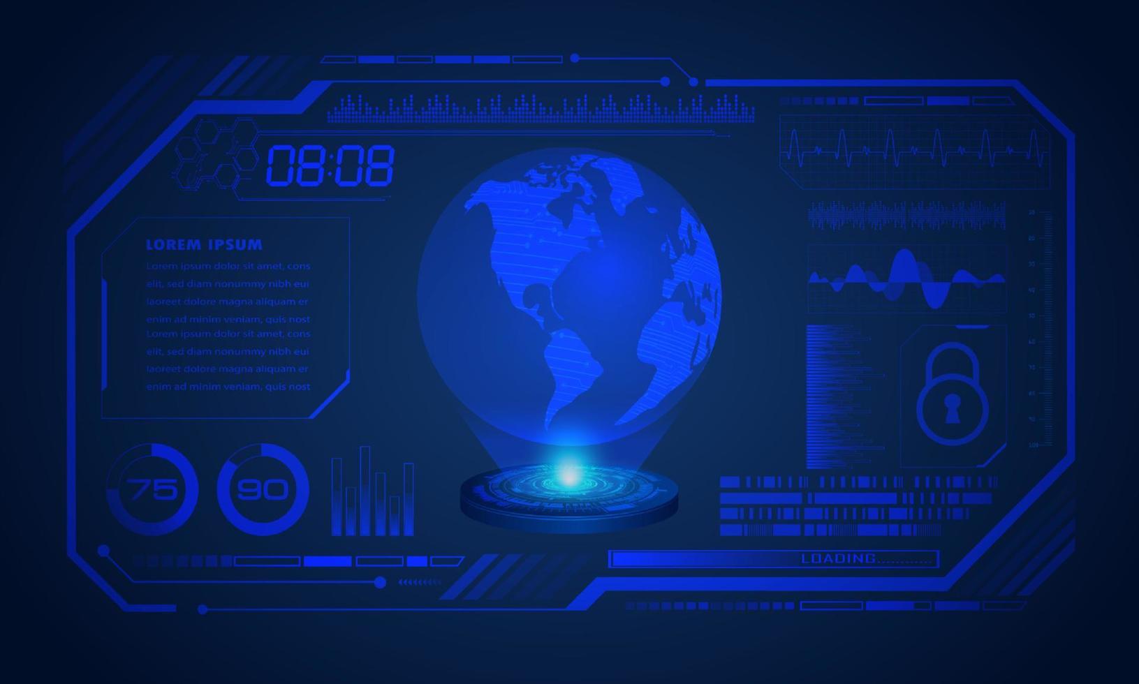 fond décran de technologie hud moderne vecteur