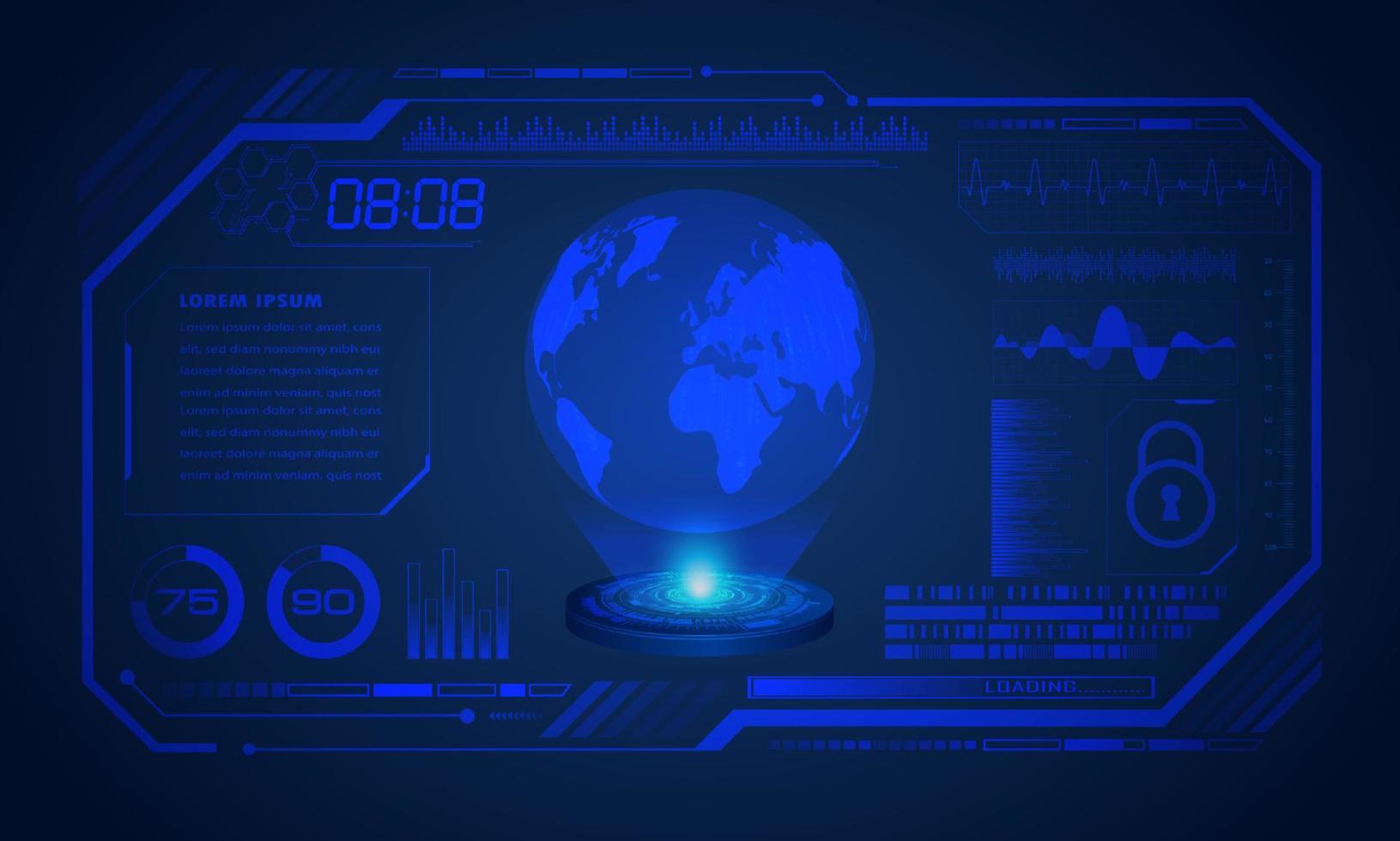 fond décran de technologie hud moderne vecteur