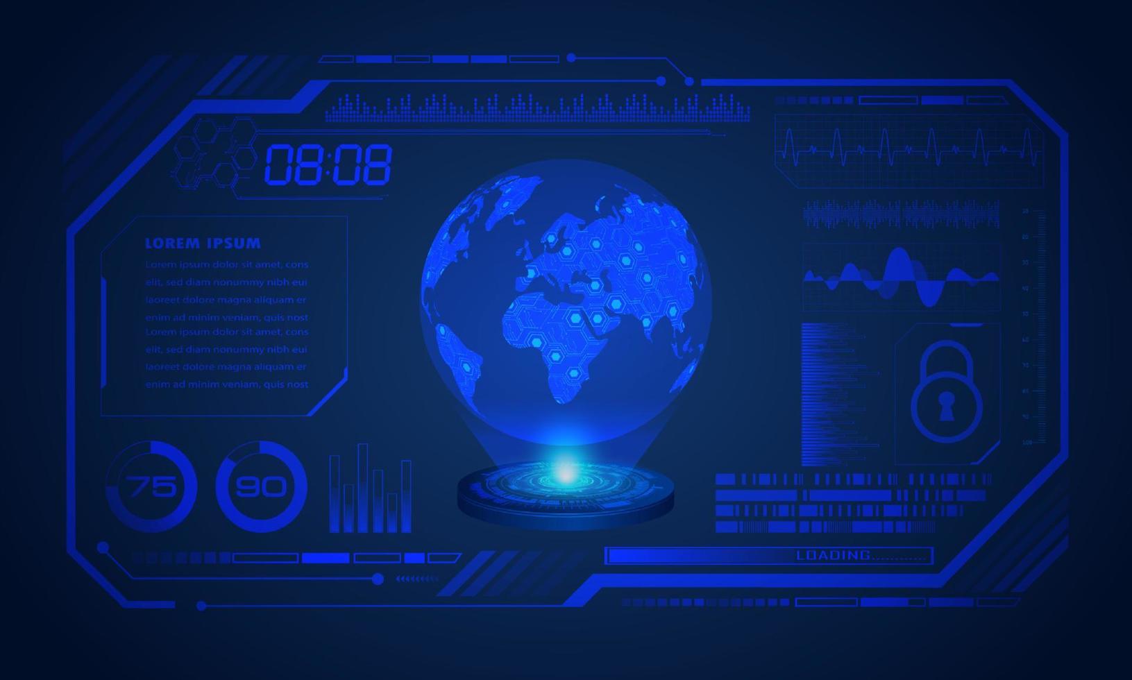 fond décran de technologie hud moderne vecteur