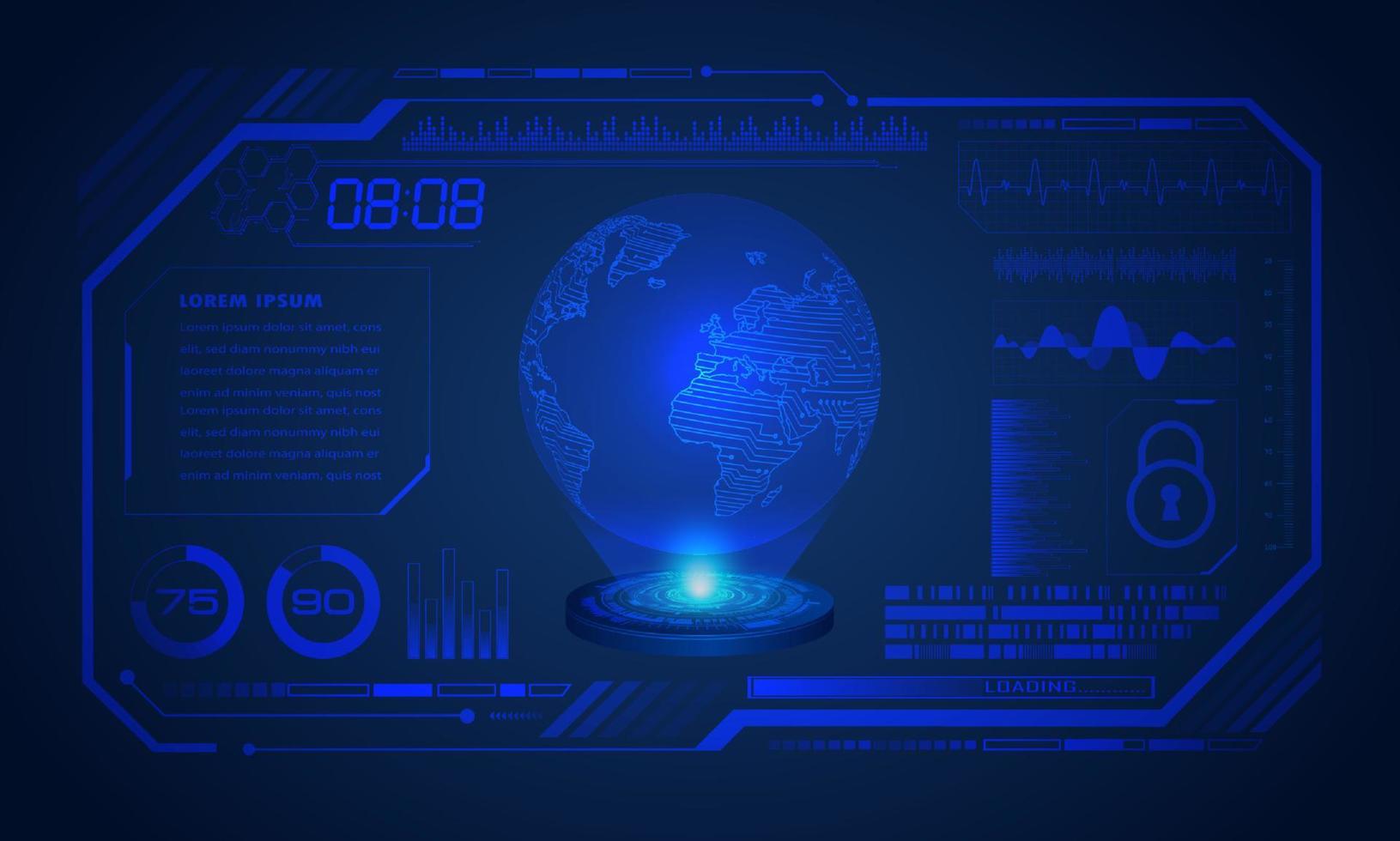 fond décran de technologie hud moderne vecteur