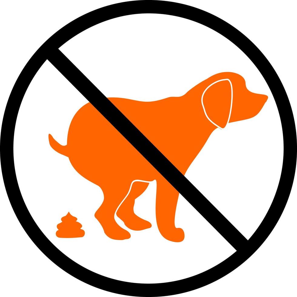 aucun signe de caca de chien et aucun signe de chien qui pisse. chier n'est pas autorisé. panneau circulaire d'information pour les propriétaires de chiens. pas de caca et pas de pipi. illustration vectorielle vecteur