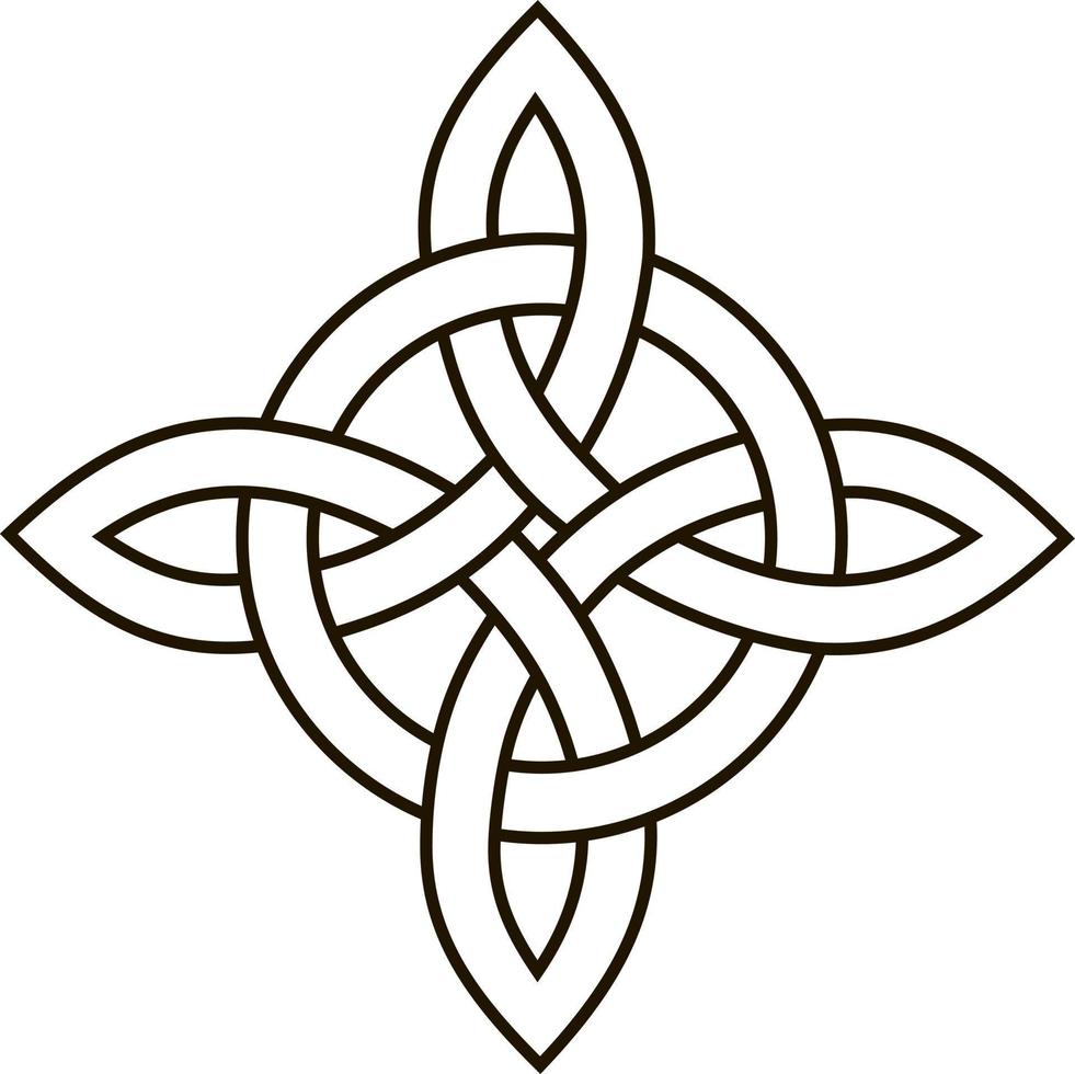 noeud celtique médiéval. ornement de noeuds celtiques et irlandais. symbole celtique, icône de vecteur de forme de noeud sans fin, symbole d'unité d'esprit infini, graphique de symbole tribal de cercle païen isolé