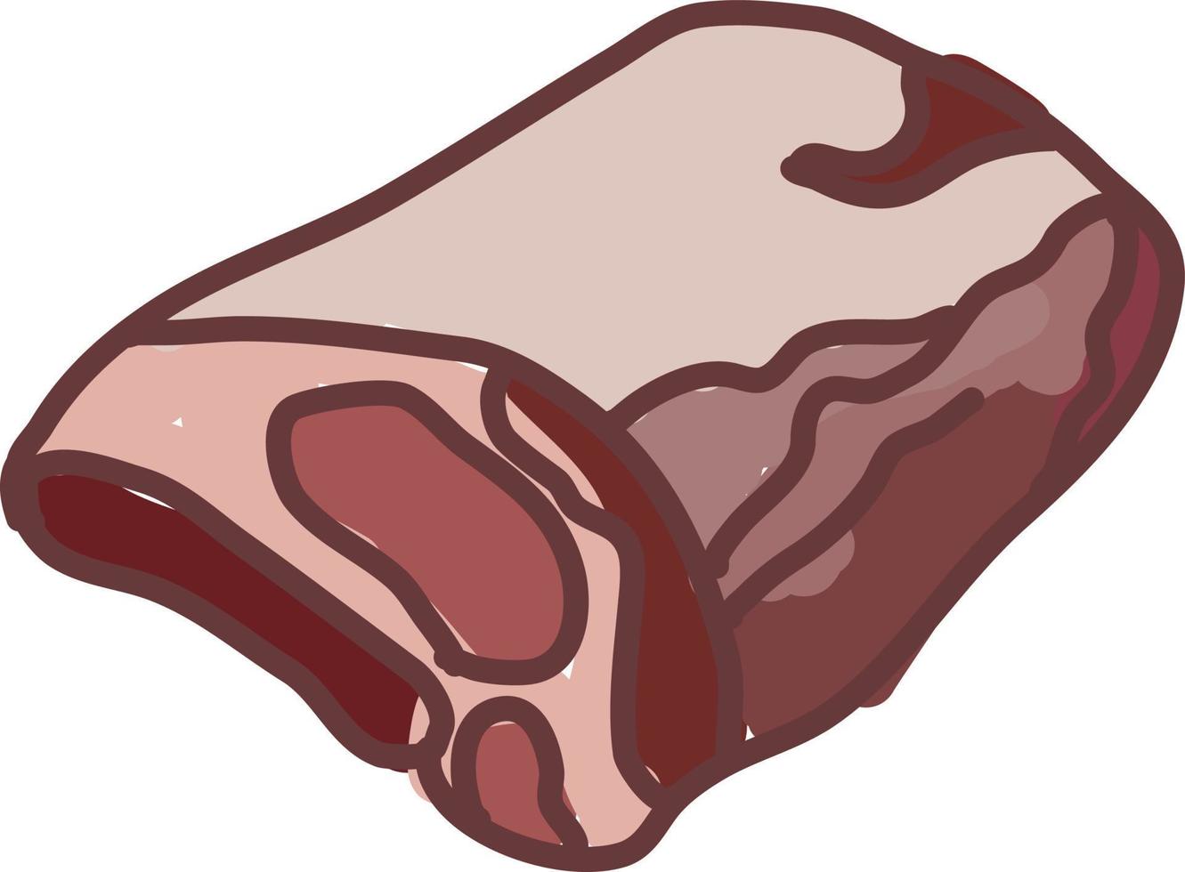 viande rôtie, illustration, vecteur sur fond blanc.