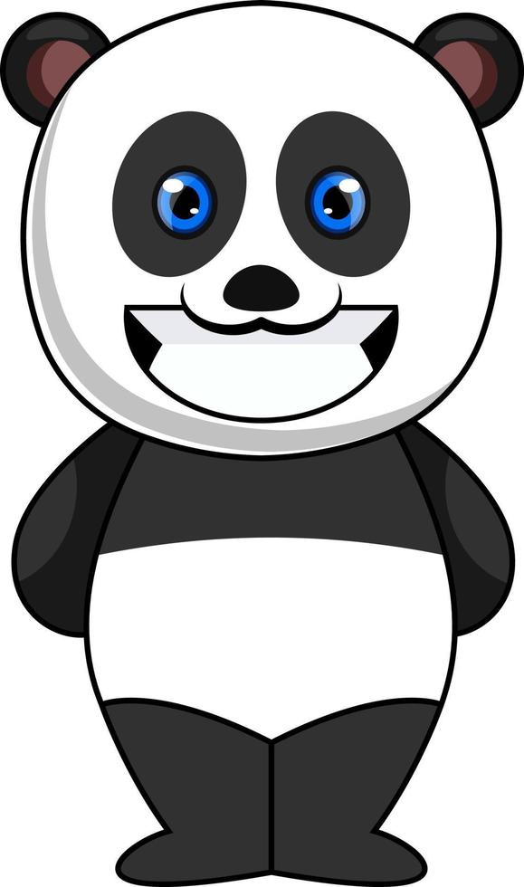 panda souriant, illustration, vecteur sur fond blanc.