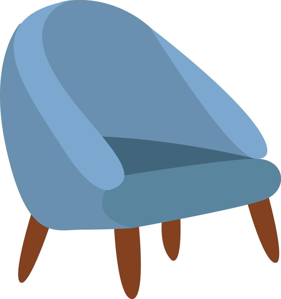 chaise bleue, illustration, vecteur sur fond blanc.