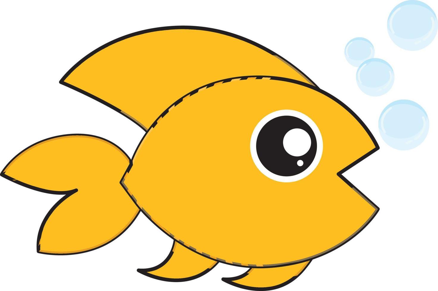 poisson jaune, illustration, vecteur sur fond blanc.