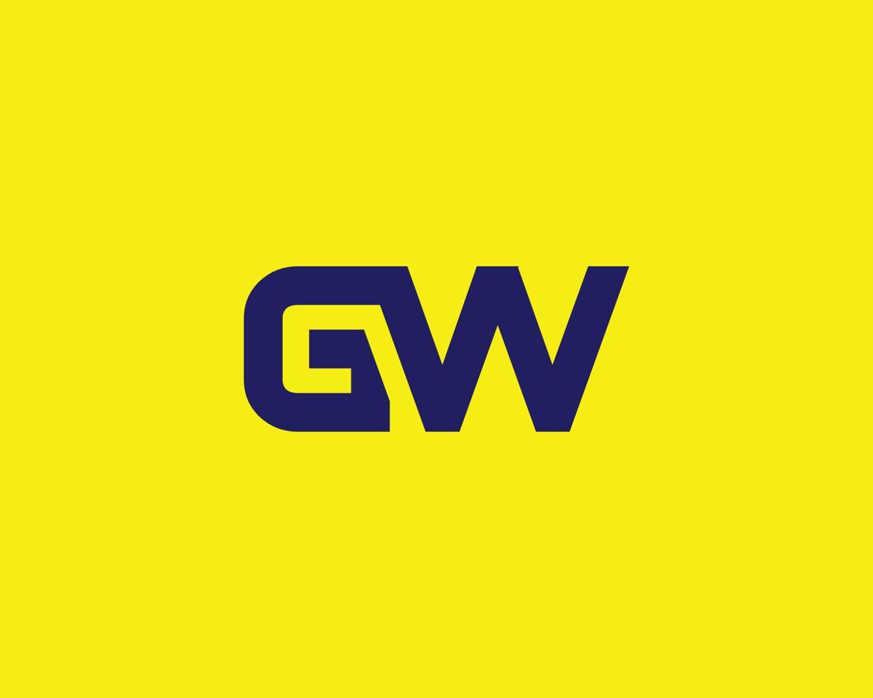 modèle de vecteur de conception de logo gw wg