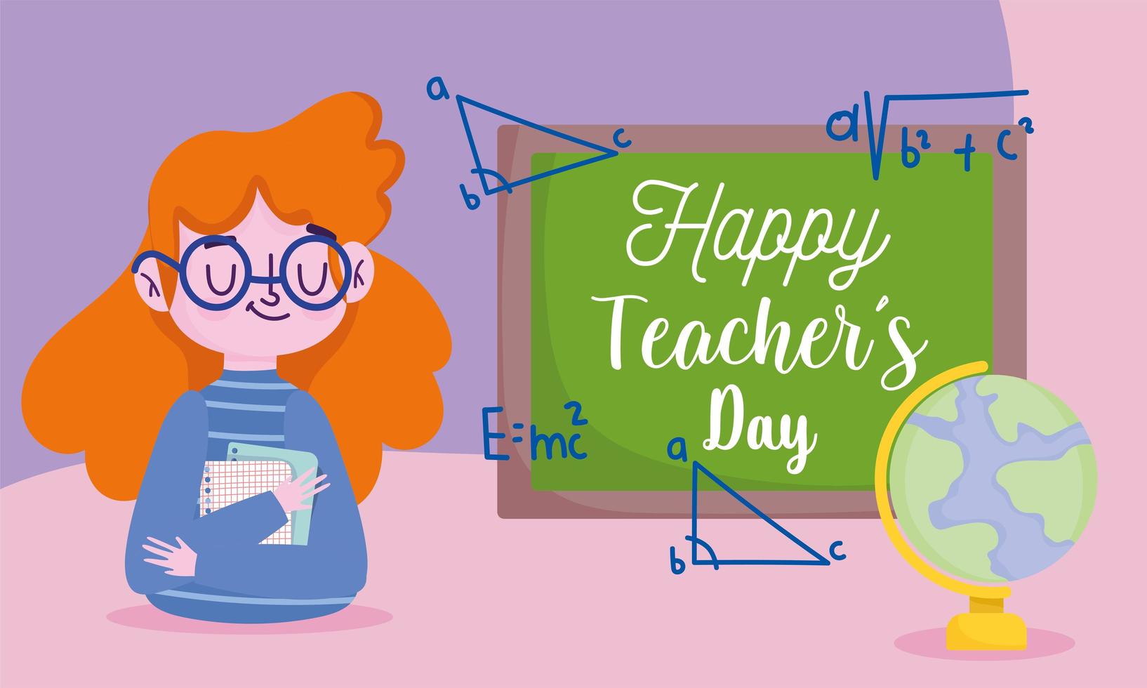 conception de la journée des enseignants heureux avec tableau noir vecteur