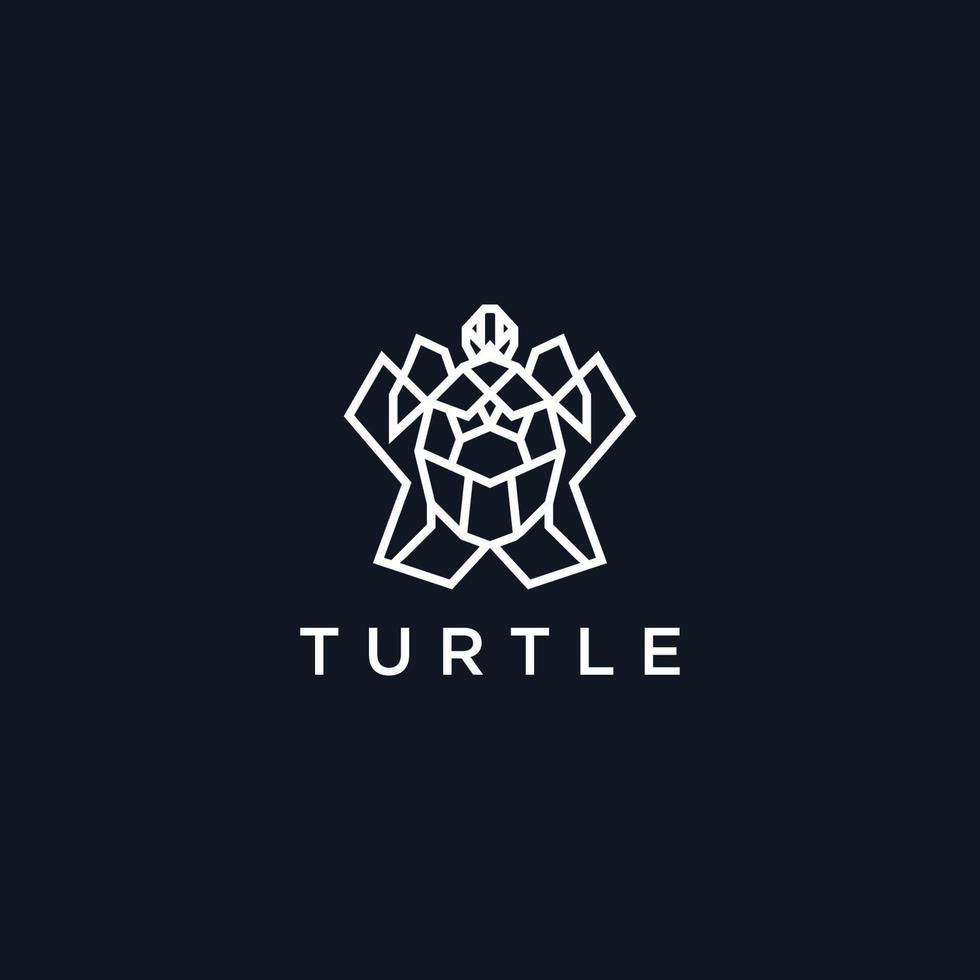 modèle d'icône de logo de conception de tortue vecteur plat