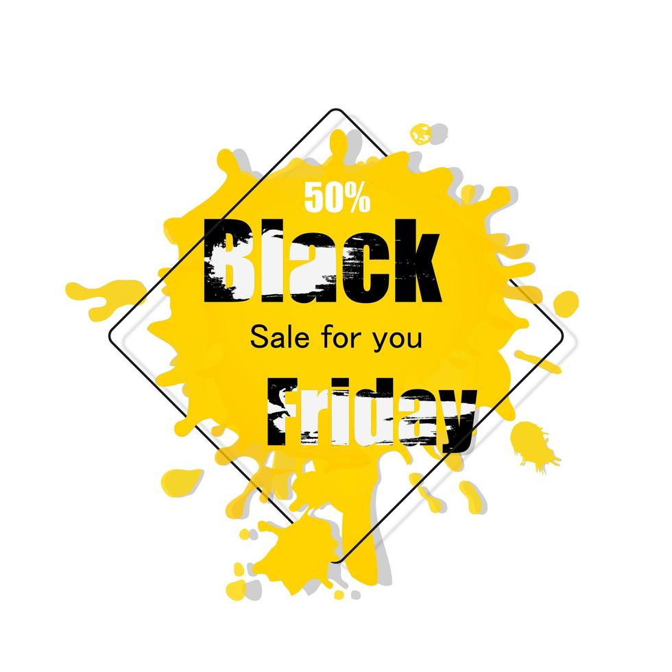 bannière de vendredi noir jaune et noir vecteur