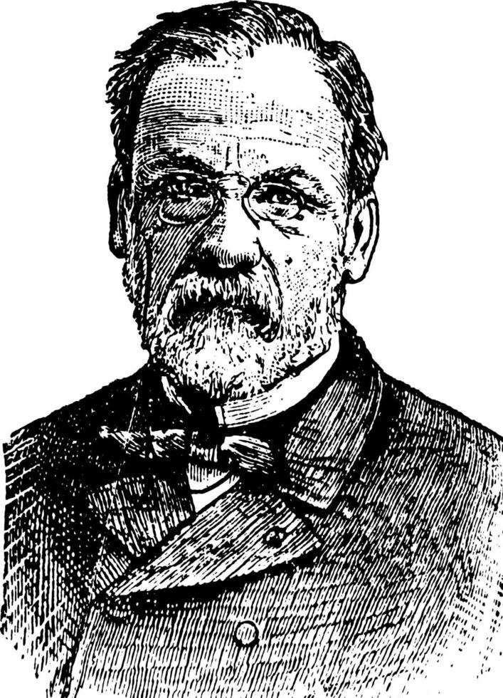 louis pasteur, illustration vintage vecteur