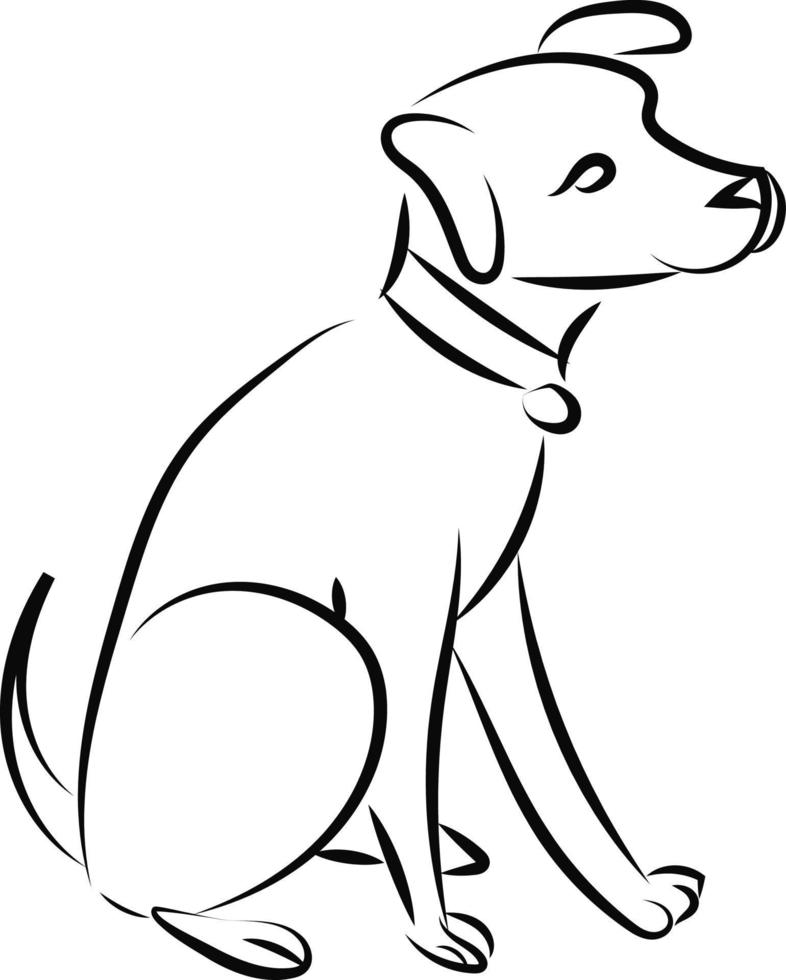 croquis de chien, illustration, vecteur sur fond blanc.