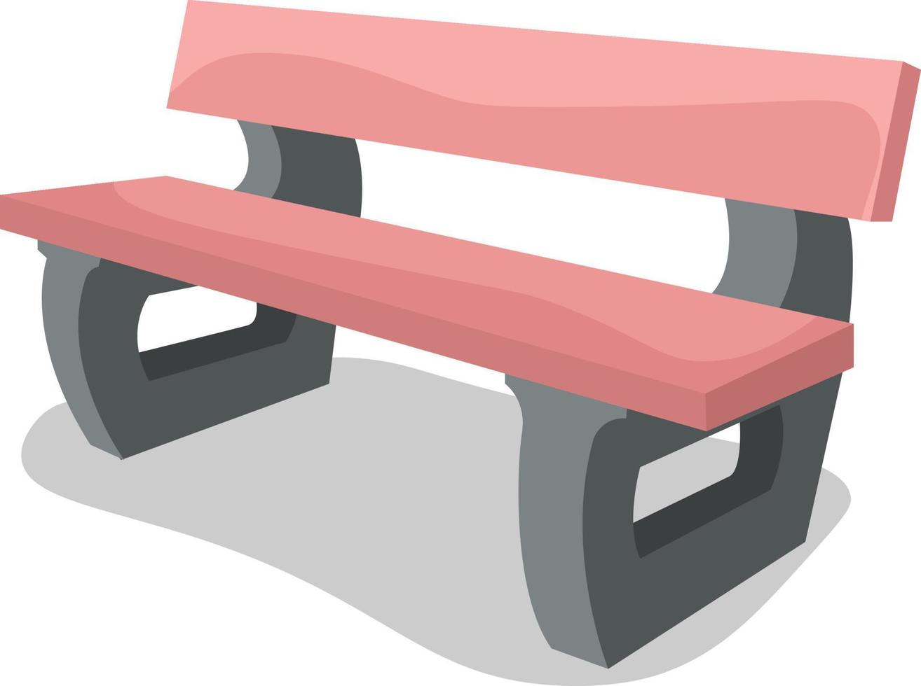 banc rose, illustration, vecteur sur fond blanc