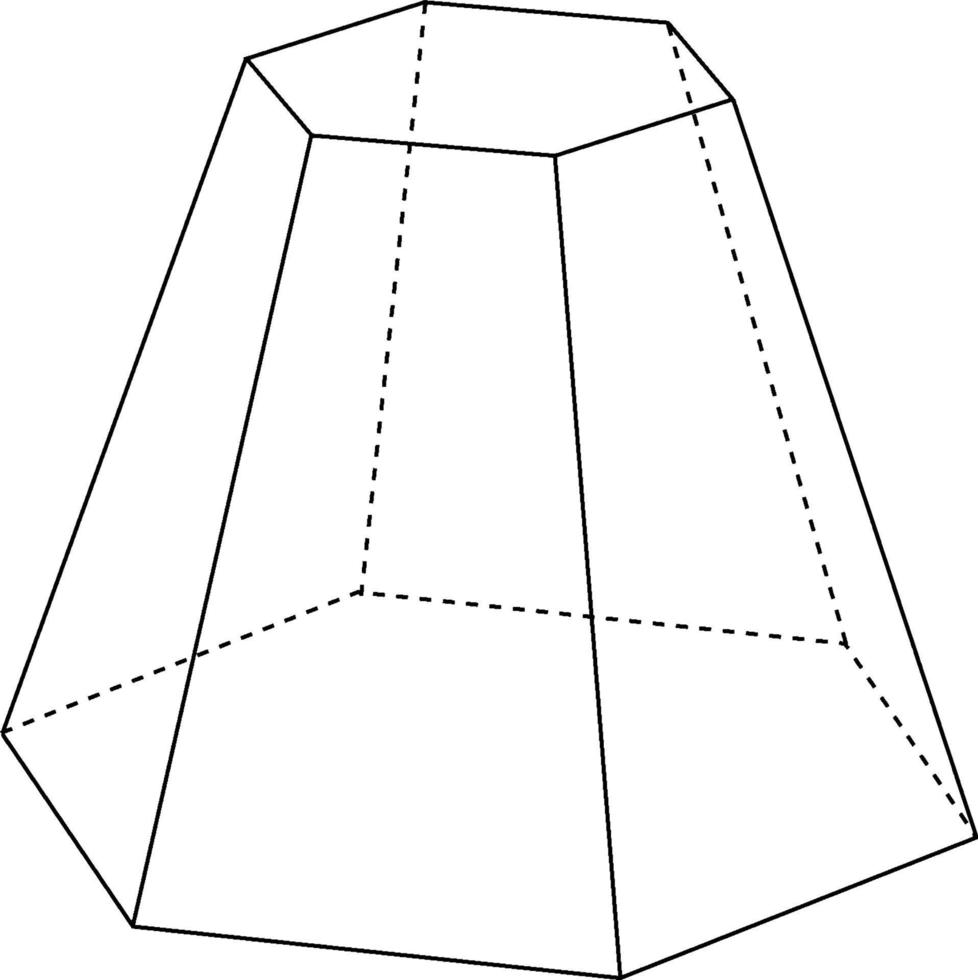 une pyramide hexagonale, illustration vintage. vecteur