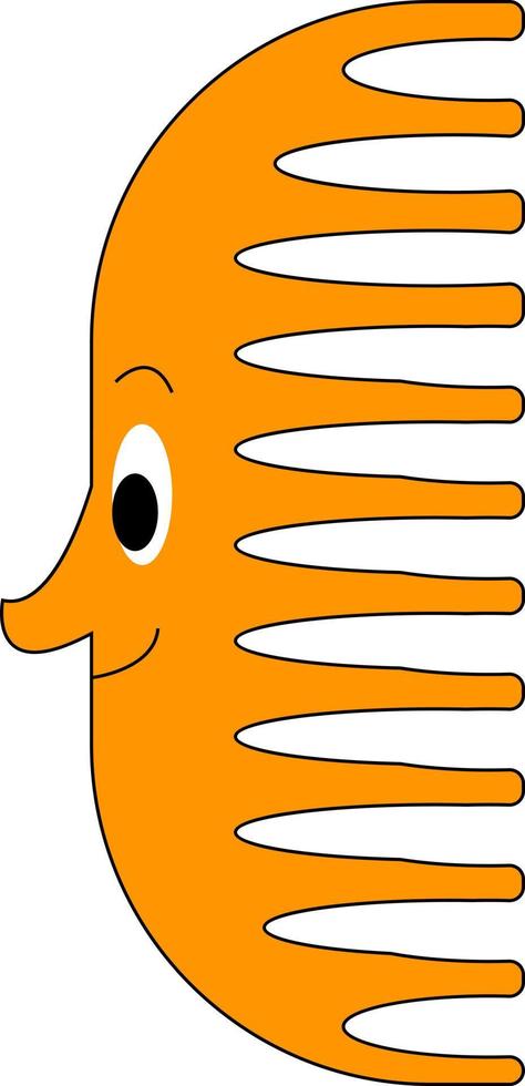 Brosse à cheveux orange, illustration, vecteur sur fond blanc