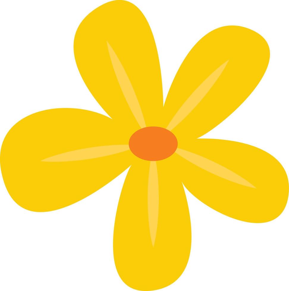 belle fleur jaune, illustration, vecteur sur fond blanc.