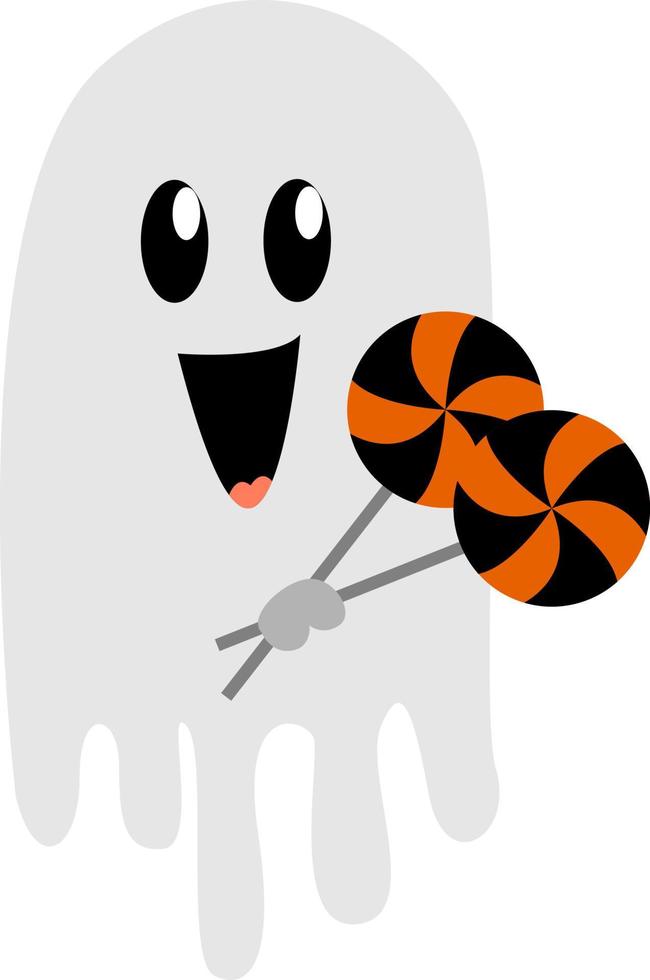 Happy Ghost, illustration, vecteur sur fond blanc.