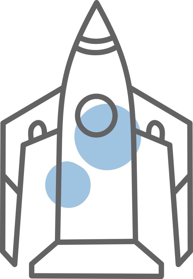 fusée bleue, illustration, vecteur sur fond blanc.