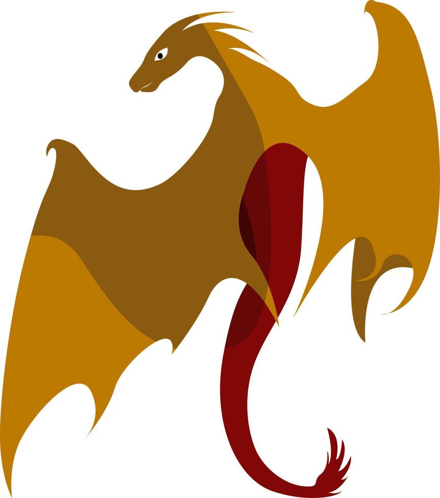 dragon volant, illustration, vecteur sur fond blanc.