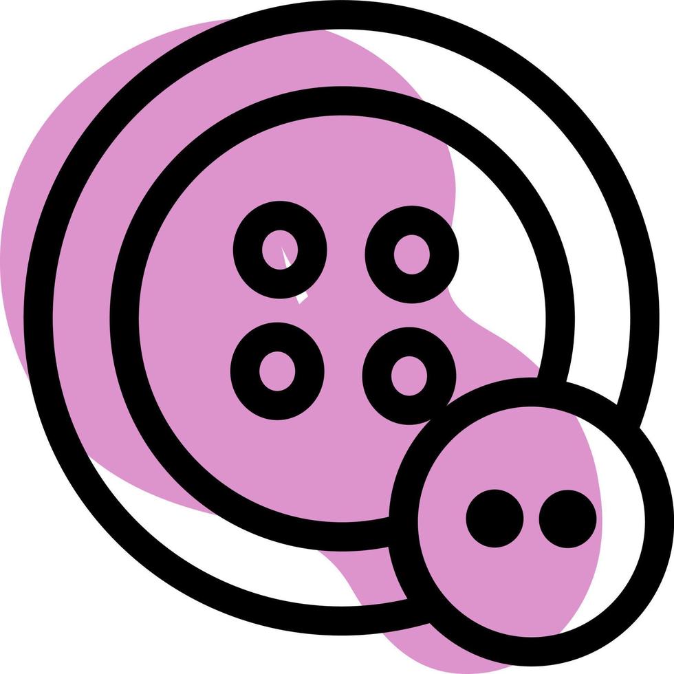 bouton rose, illustration, sur fond blanc. vecteur