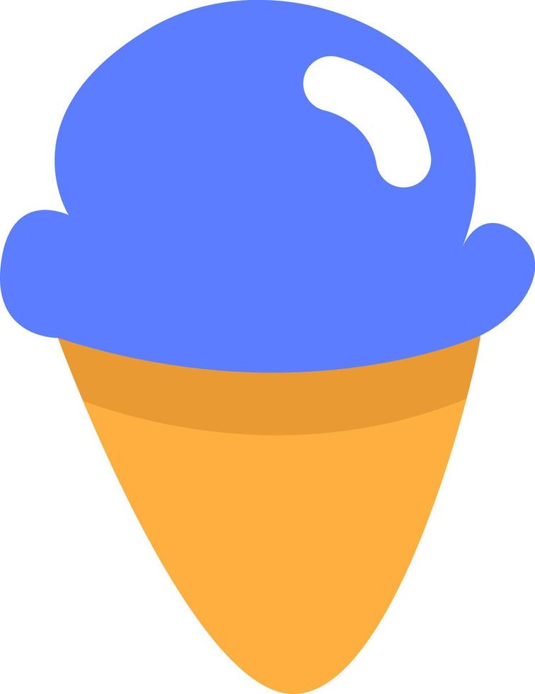 glace bleue en cône, illustration, vecteur, sur fond blanc. vecteur