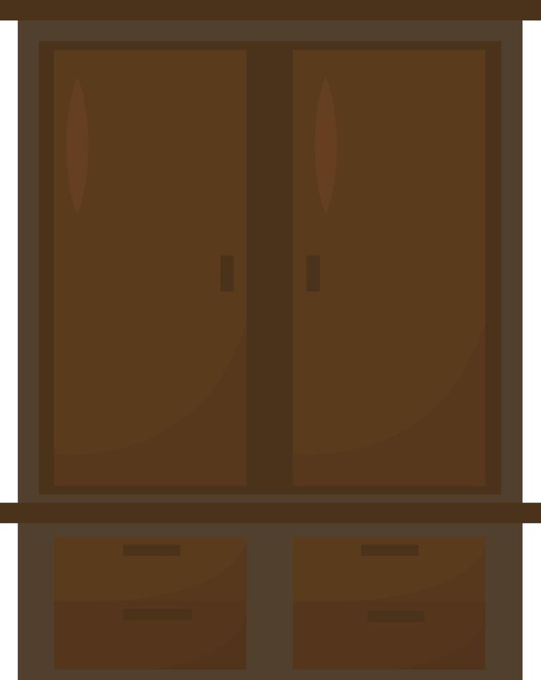 Armoire marron, illustration, vecteur sur fond blanc