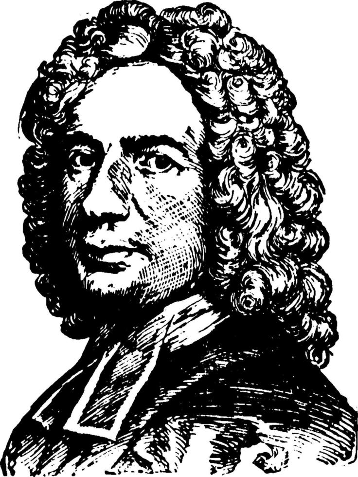 isaac watts, illustration vintage vecteur