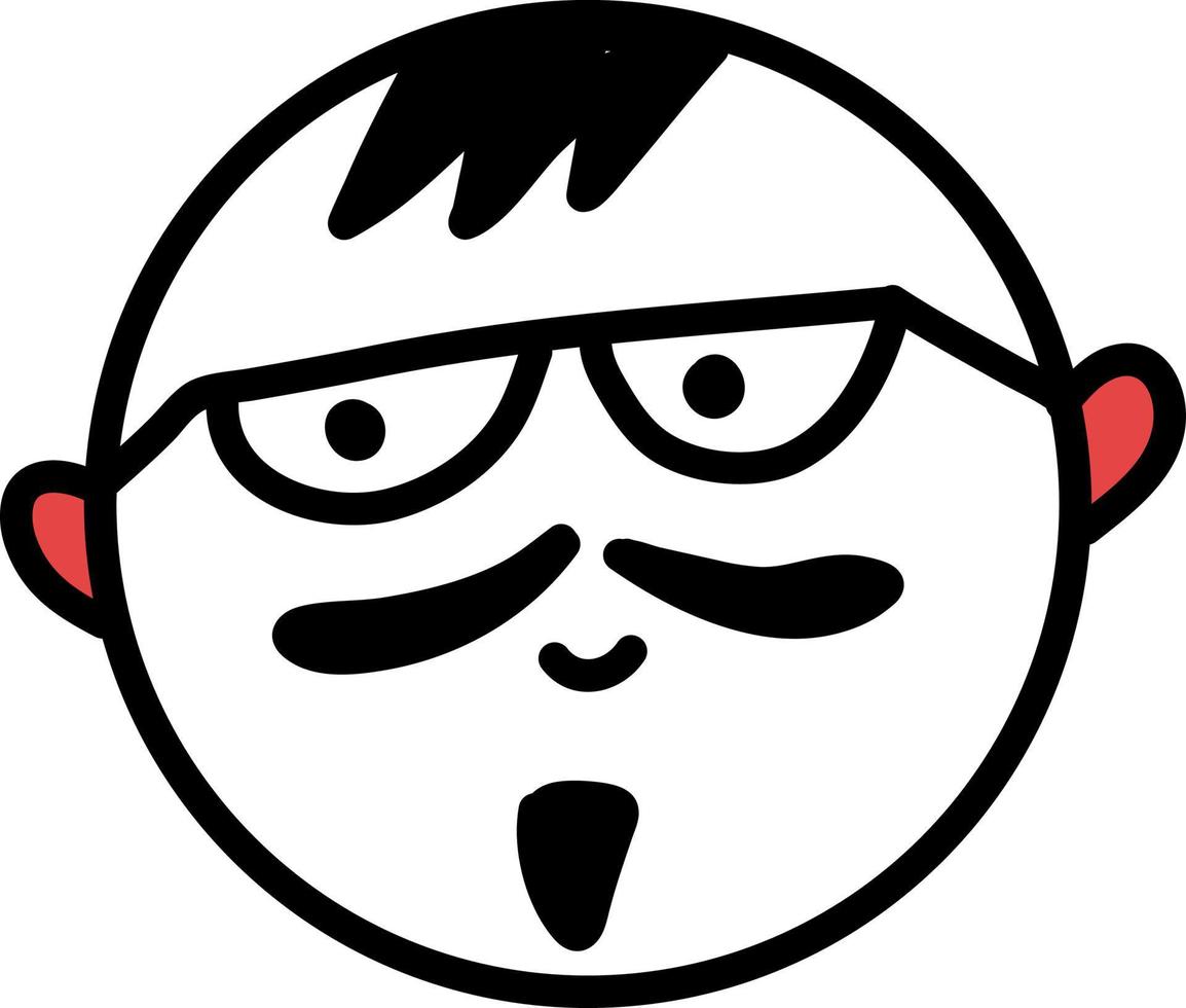 garçon avec des lunettes et des moustaches, illustration, vecteur sur fond blanc.