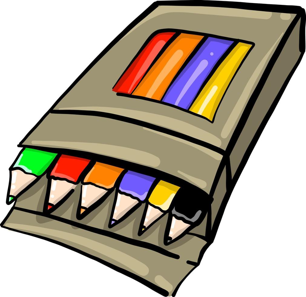 crayons colorés, illustration, vecteur sur fond blanc