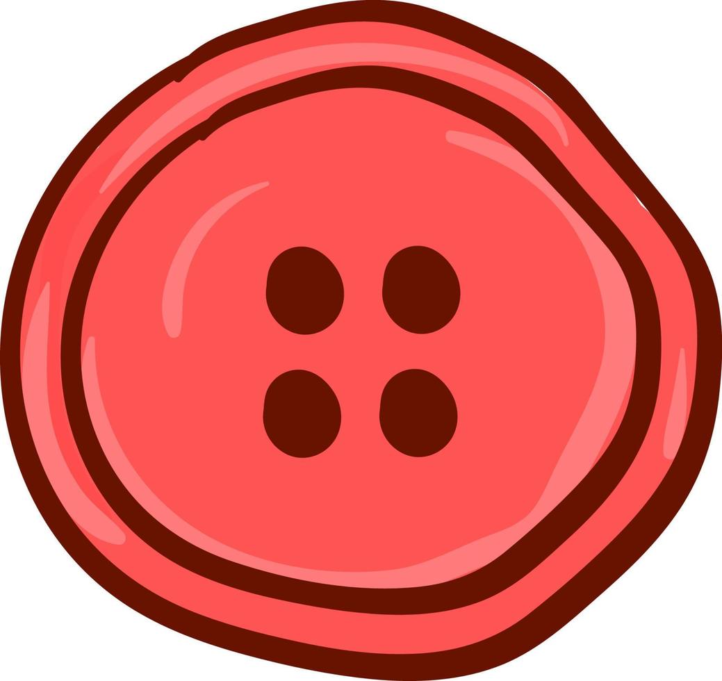 bouton rose, illustration, vecteur sur fond blanc.