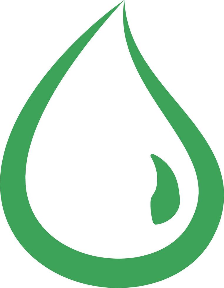 Goutte d'eau verte, icône illustration, vecteur sur fond blanc