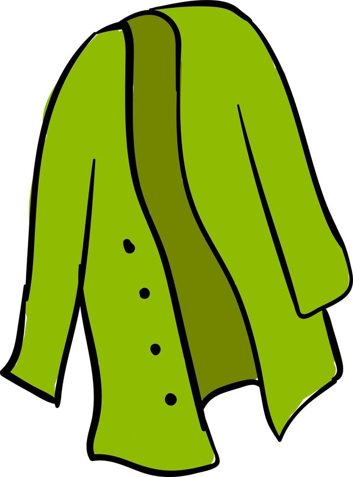 cardigan vert, illustration, vecteur sur fond blanc.