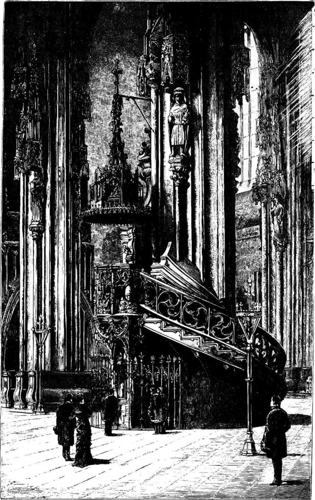 chaire de la cathédrale st stephen, illustration vintage. vecteur