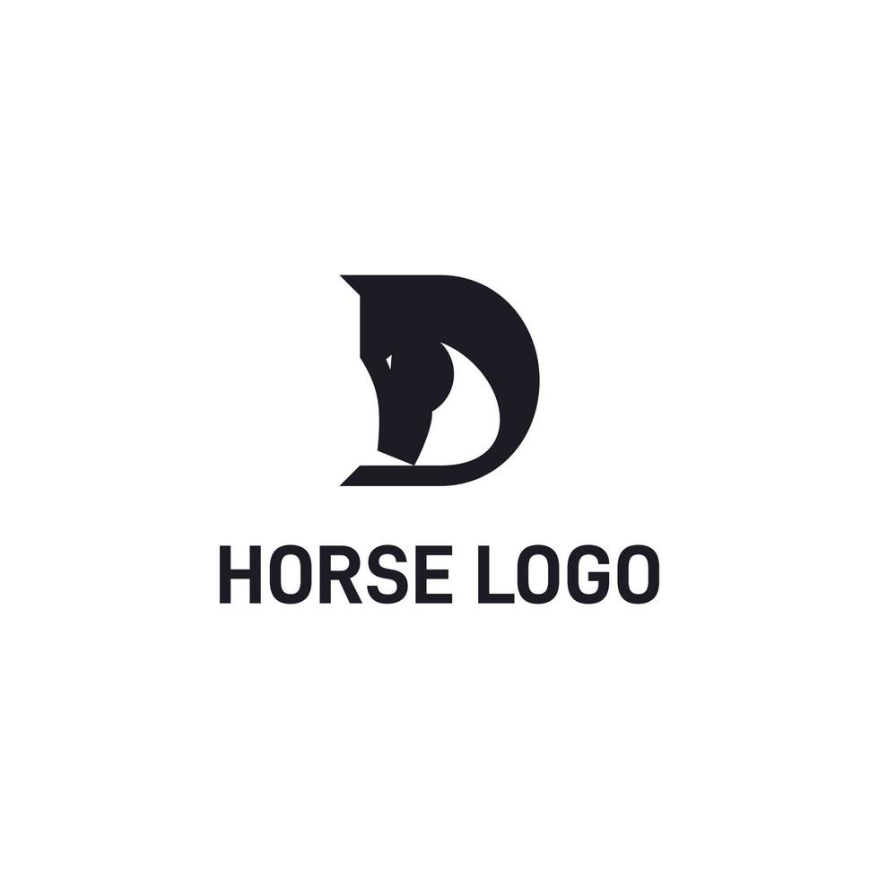 création de logo lettre d cheval vecteur