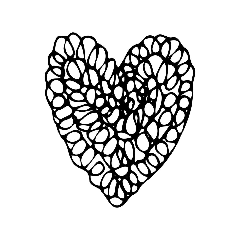 coeur de doodle simple vecteur. illustration abstraite pour la conception. élément pour créer des motifs, cartes postales, sublimations, décor. Saint Valentin, amour, mariage, relation vecteur