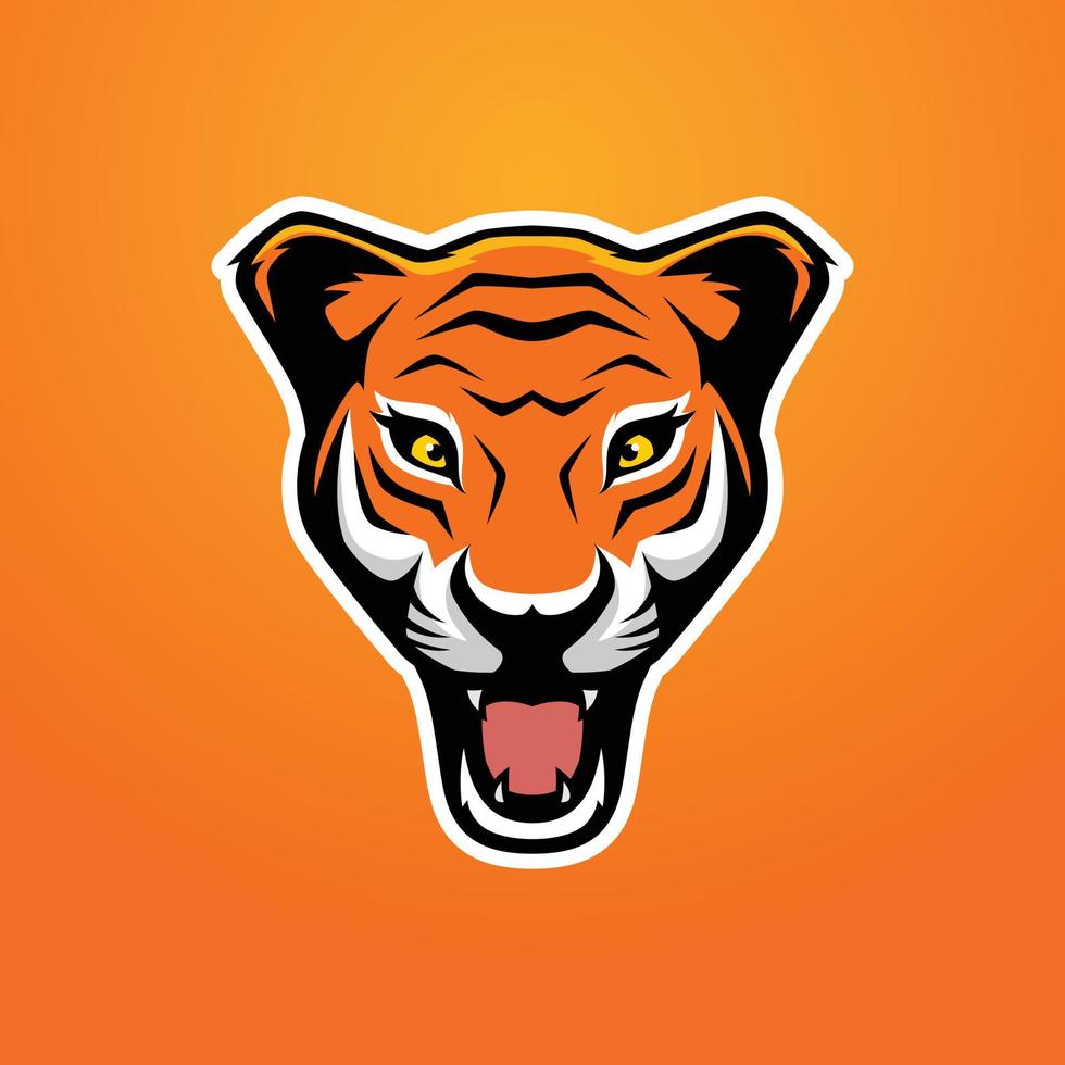 illustration de la tête de tigre, logo e-sport, logo mascotte, illustration vectorielle vecteur