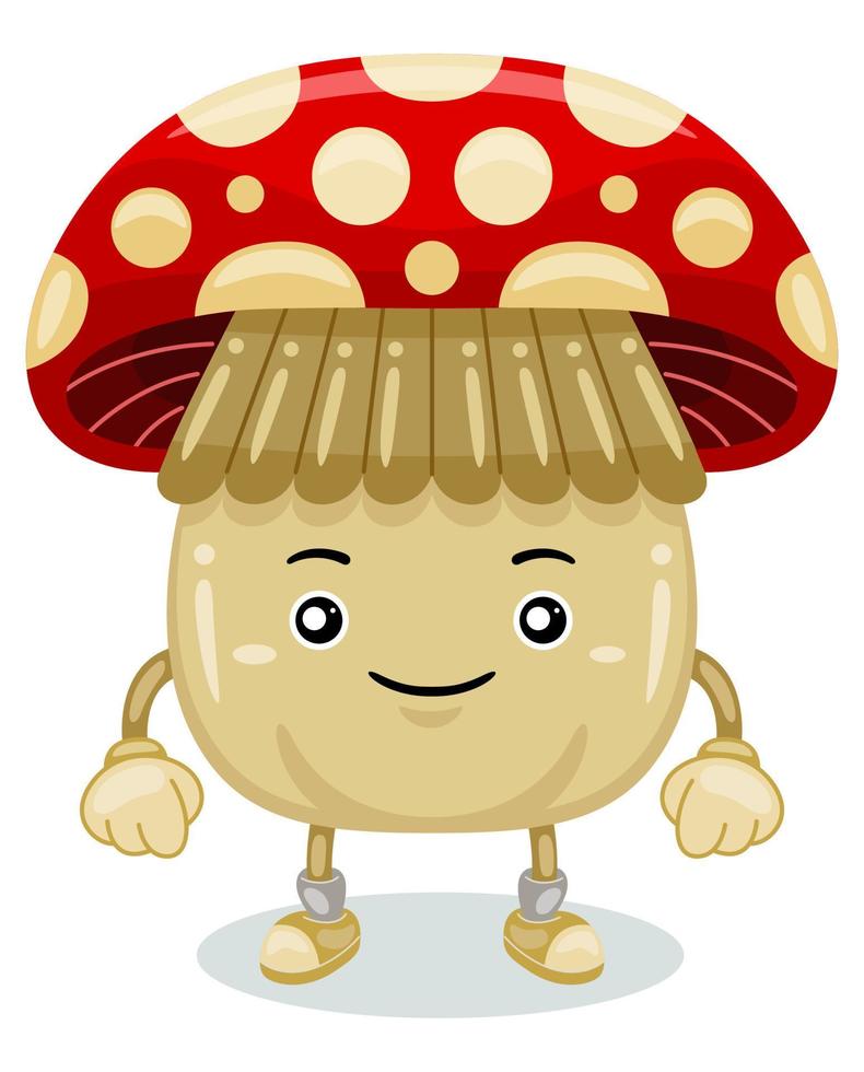 mignon, champignon, mascotte, caractère, vecteur, illustration vecteur