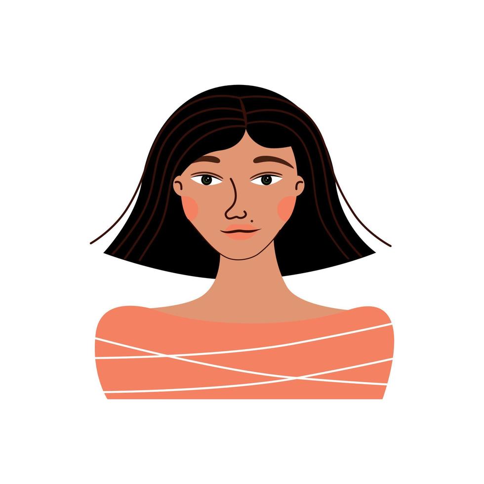 illustration vectorielle d'avatar féminin vecteur